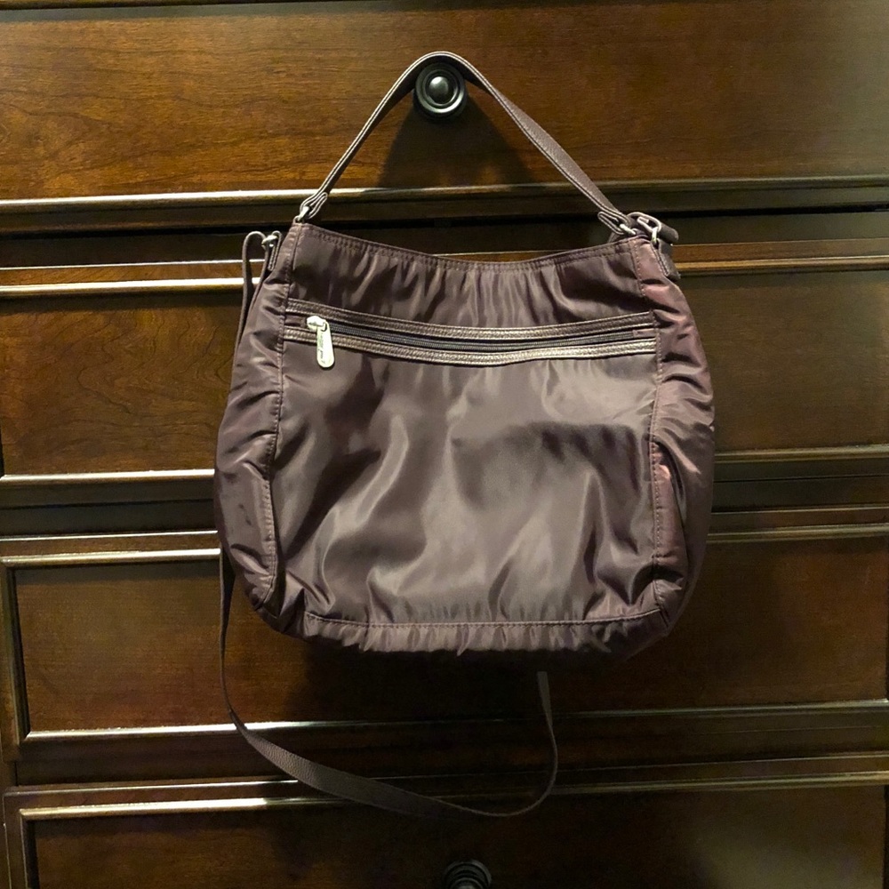 Thirty-One Everything Burgundy Nylon Crossbody Bag